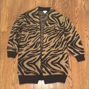 H&M Animal Print Cardigan Sweater